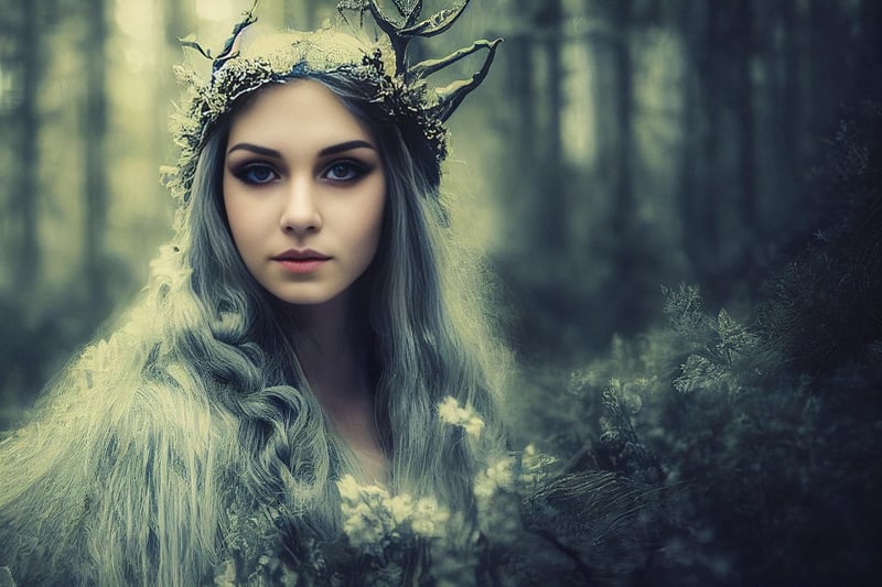 Elf in a fantasy garden